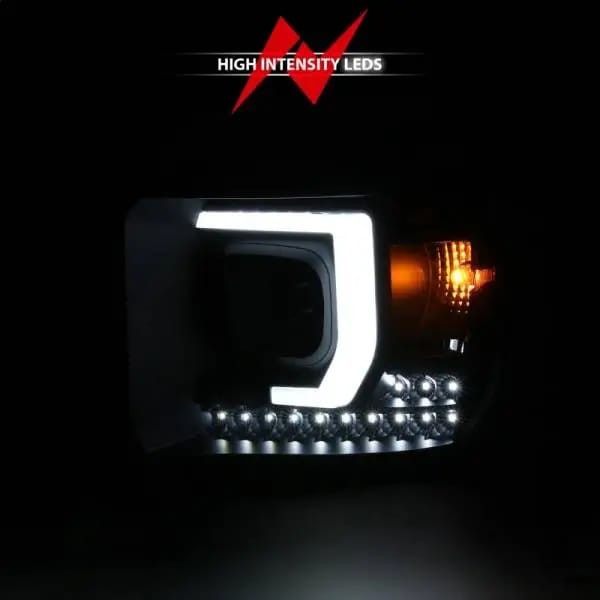 ANZO 2014-2015 GMC Sierra 1500HD Projector Plank Style Headlight Black W/ DRL thumbnail 6