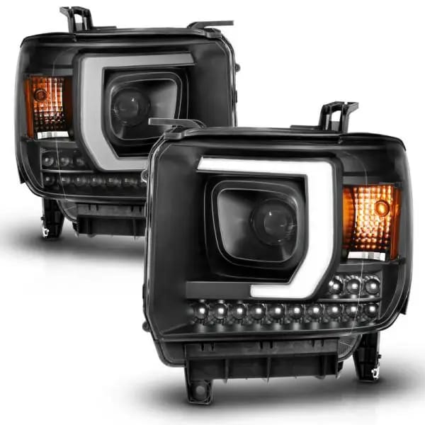 ANZO 2014-2015 GMC Sierra 1500HD Projector Plank Style Headlight Black W/ DRL thumbnail 8
