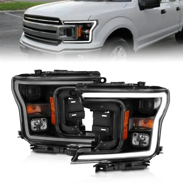 ANZO 2018-2019 Ford F-150 Projector Plank Style H.L. Black Amber (Without Switchback) thumbnail 5