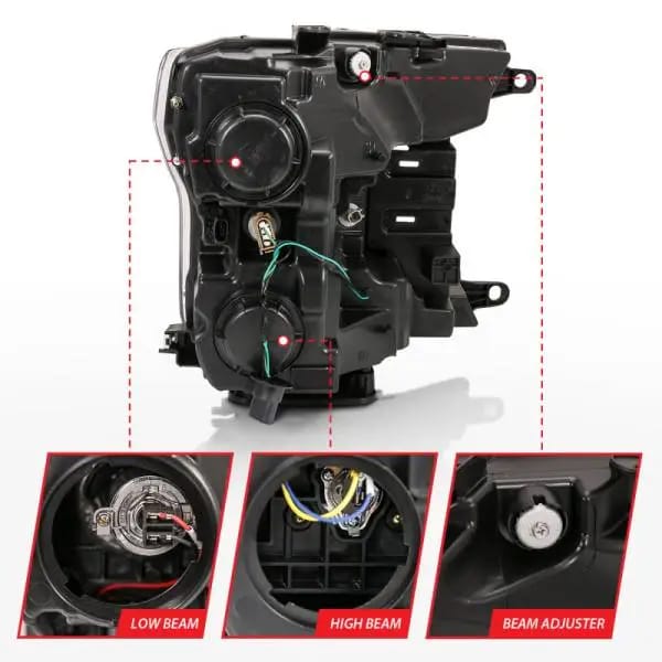 ANZO 2018-2019 Ford F-150 Projector Plank Style H.L. Black Amber (Without Switchback) thumbnail 9