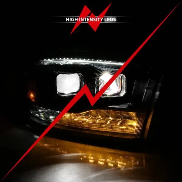ANZO 2009-2018 Dodge Ram 1500 Led Projector Plank Style Switchback H.L Halo Black Amber (OE Style) thumbnail 6