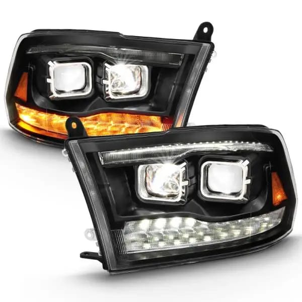 ANZO 2009-2018 Dodge Ram 1500 Led Projector Plank Style Switchback H.L Halo Black Amber (OE Style) thumbnail 16