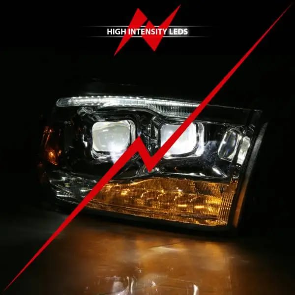 ANZO 2009-2018 Dodge Ram 1500 Led Projector Plank Style Switchback H.L Halo Chrome Amber (OE Style) thumbnail 12