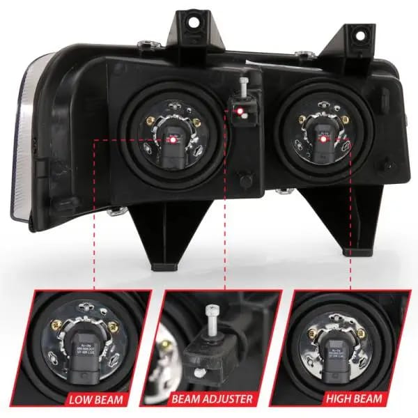 ANZO 2003-2017 Chevy Express Crystal Headlight Black thumbnail 5