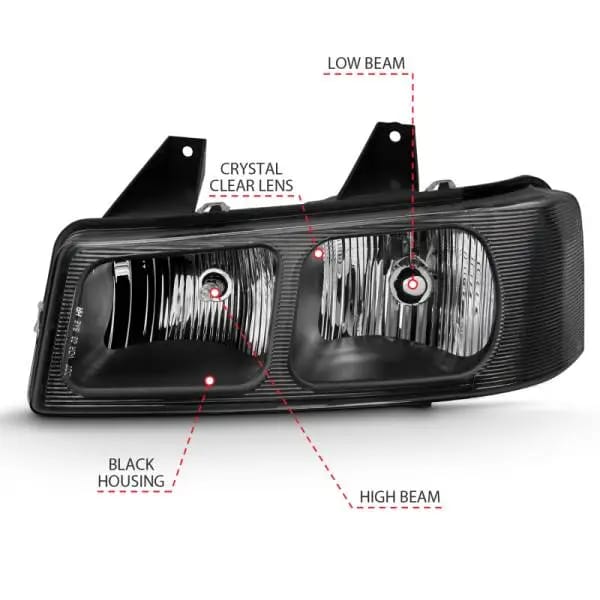 ANZO 2003-2017 Chevy Express Crystal Headlight Black thumbnail 6