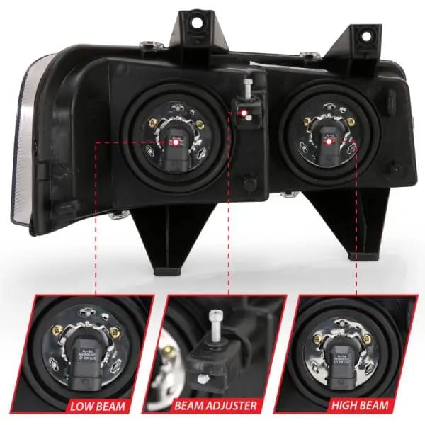 ANZO 2003-2017 Chevy Express Crystal Headlight Black thumbnail 7