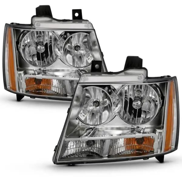 ANZO 2007-2014 Chevy Tahoe Crystal Headlight Chrome Amber(OE) thumbnail 2