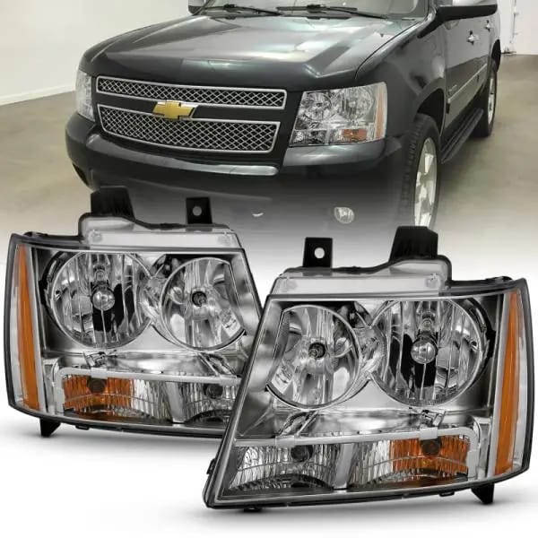 ANZO 2007-2014 Chevy Tahoe Crystal Headlight Chrome Amber(OE) thumbnail 5