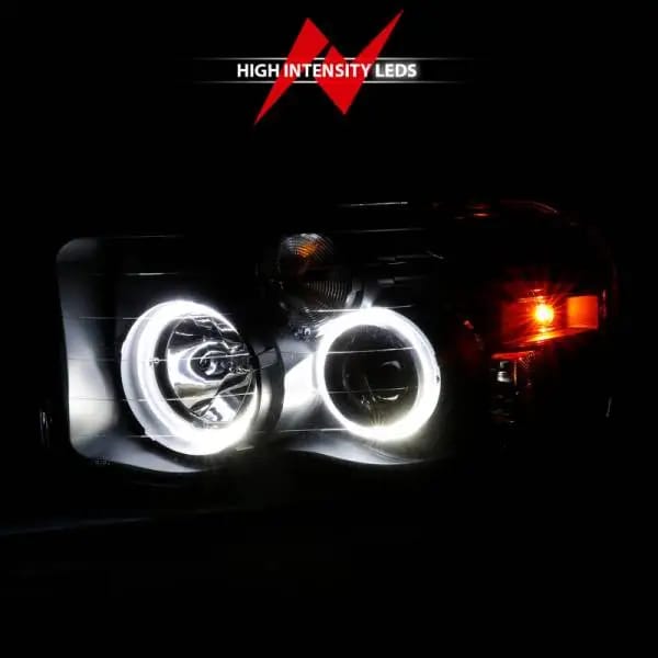 ANZO 2002-2005 Dodge Ram 1500 Projector Headlights w/ Halo Black Clear Amber thumbnail 3