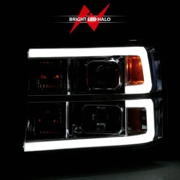 ANZO 2007-2013 GMC Sierra 1500 Projector Headlight Plank Style Chrome w/ Clear Lens Amber thumbnail 12