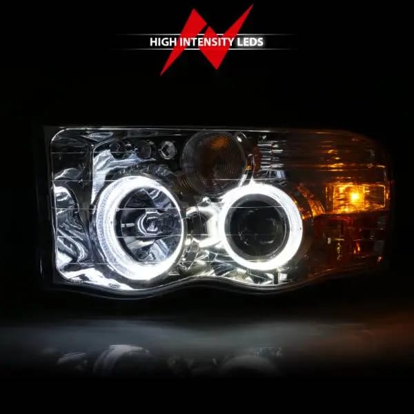ANZO 2002-2005 Dodge Ram 1500 Projector Headlights w/ Halo Chrome Clear Amber thumbnail 12