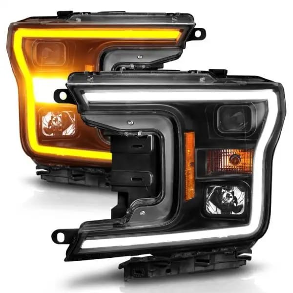 ANZO 2018-2020 Ford F-150 Projector Headlight w/ Plank Style Switchback Black Housing thumbnail 3