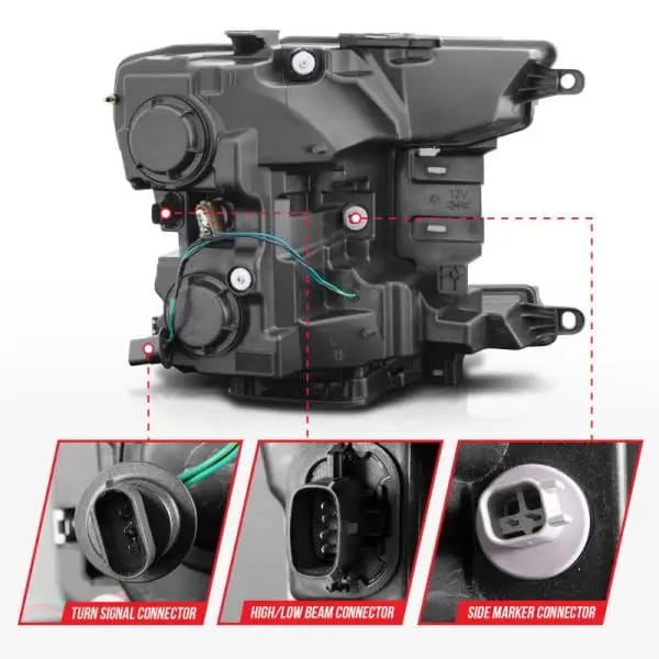 ANZO 2018-2020 Ford F-150 Projector Headlight w/ Plank Style Switchback Black Housing thumbnail 11