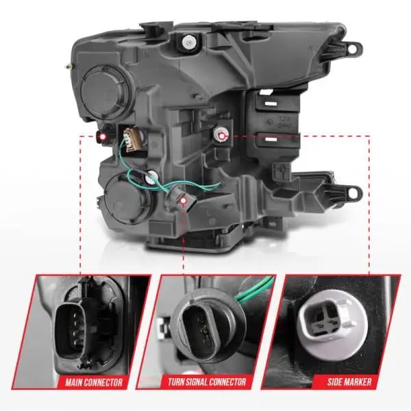 ANZO 2018-2020 Ford F-150 Projector Headlight w/Plank Style Switchback Chrome Housing thumbnail 11