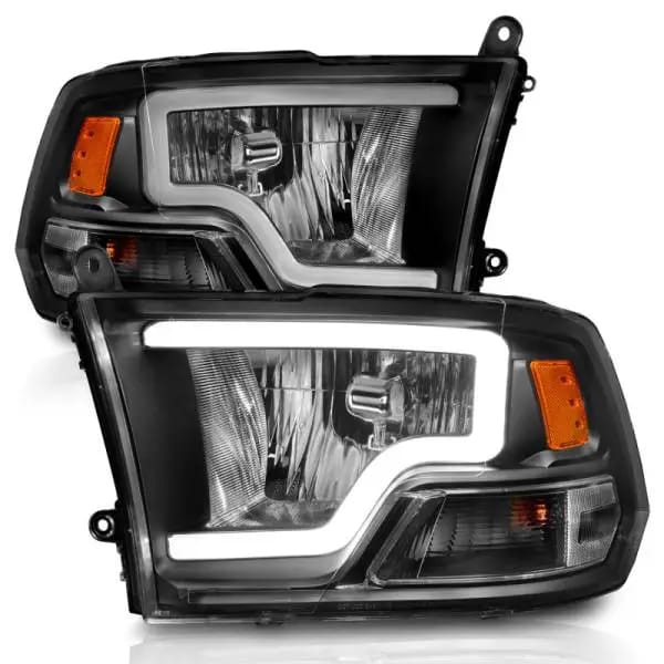 ANZO 2009-2018 Dodge Ram 1500 Crystal Headlights w/ Light Bar Black Housing thumbnail 8