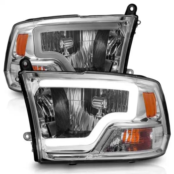 ANZO 2009-2018 Dodge Ram 1500/ 2500/ 3500 Crystal Headlights w/ Light Bar Chrome Housing thumbnail 3