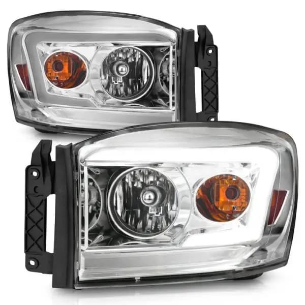 ANZO 06-09 Dodge RAM 1500/2500/3500 Headlights Chrome Housing/Clear Lens (w/ Light Bars) thumbnail 3