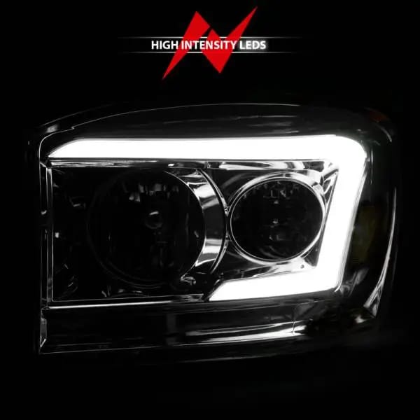 ANZO 06-09 Dodge RAM 1500/2500/3500 Headlights Chrome Housing/Clear Lens (w/ Light Bars) thumbnail 12