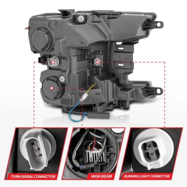 ANZO 18-20 Ford F-150 Full Led Projector Smoke Bar Style Headlights Black Amber thumbnail 12