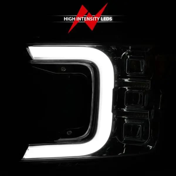 ANZO 18-20 Ford F-150 Full Led Projector Light Bar Style Headlights - Chrome Amber thumbnail 5