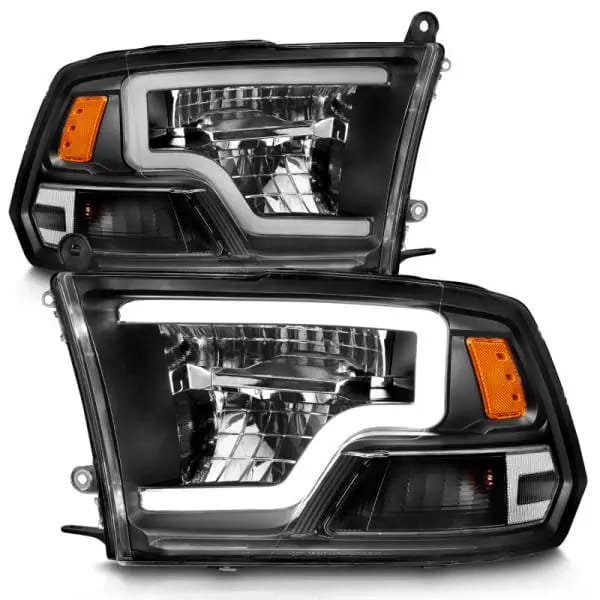 ANZO 2009-2020 Dodge Ram 1500 Full LED Square Projector Headlights w/ Chrome Housing Black Amber thumbnail 3
