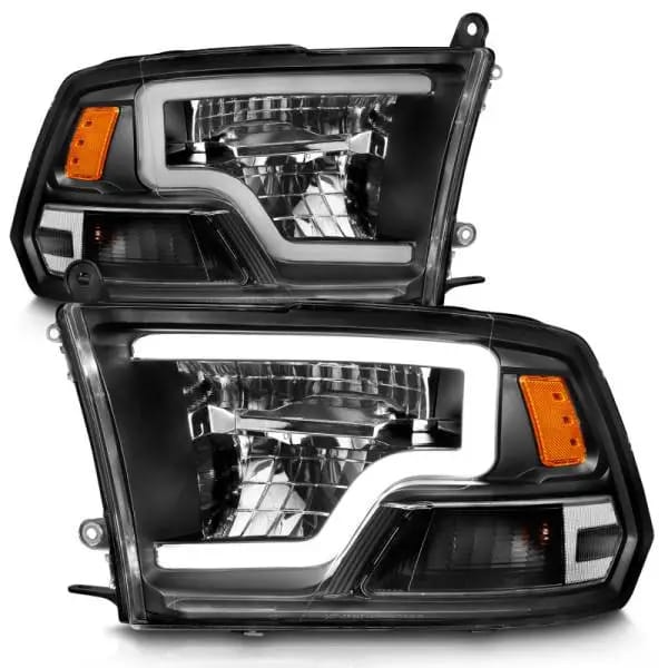 ANZO 2009-2020 Dodge Ram 1500 Full LED Square Projector Headlights w/ Chrome Housing Black Amber thumbnail 8