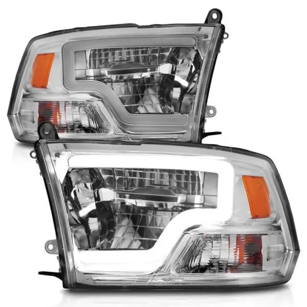 ANZO 2009-2020 Dodge Ram 1500 Full LED Square Projector Headlights w/ Chrome Housing Chrome Amber thumbnail 3