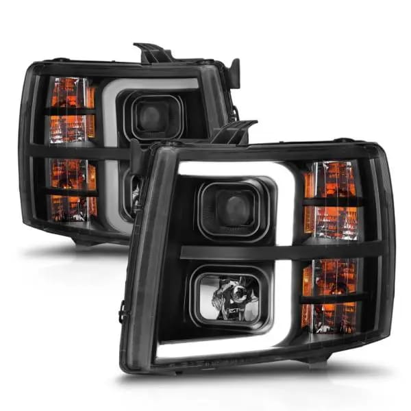 ANZO 2007-2013 Chevrolet Silverado 1500 Projector w/ Light Bar Black Housing w/ Sequential thumbnail 13