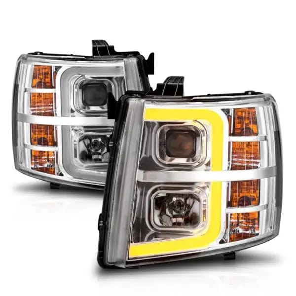 ANZO 2007-2013 Chevrolet Silverado 1500 Projector w/ Light Bar Chrome Housing w/ Sequential thumbnail 5