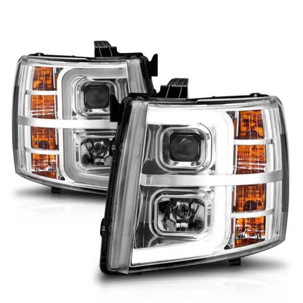 ANZO 2007-2013 Chevrolet Silverado 1500 Projector w/ Light Bar Chrome Housing w/ Sequential thumbnail 13