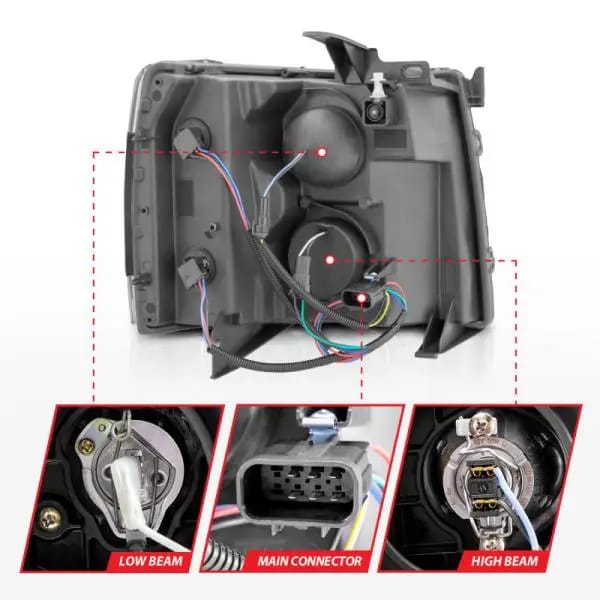 ANZO 2007-2013 Chevrolet Silverado 1500 Projector w/ Light Bar Chrome Housing w/ Sequential thumbnail 17