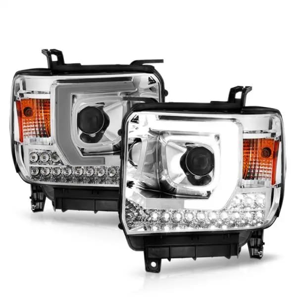 ANZO 14-15 GMC Sierra 1500/2500HD/3500HD Plank Style Projector Headlight - Chrome Housing thumbnail 3