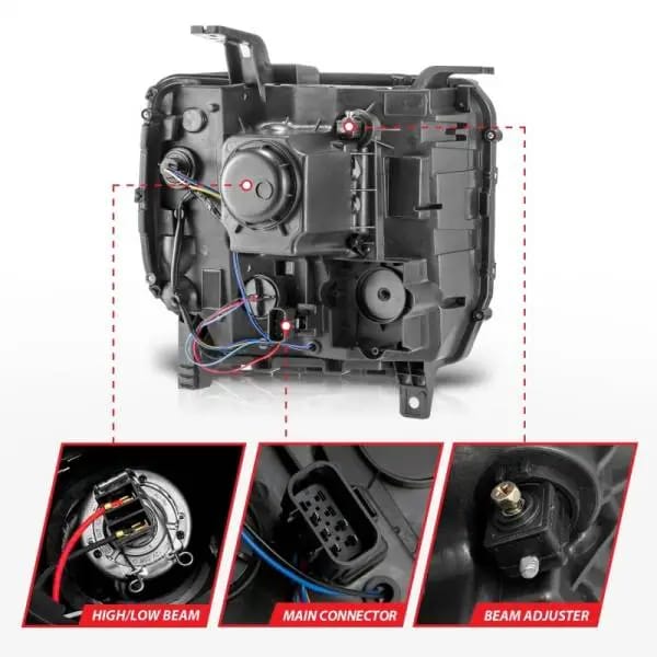 ANZO 14-15 GMC Sierra 1500/2500HD/3500HD Plank Style Projector Headlight - Chrome Housing thumbnail 5