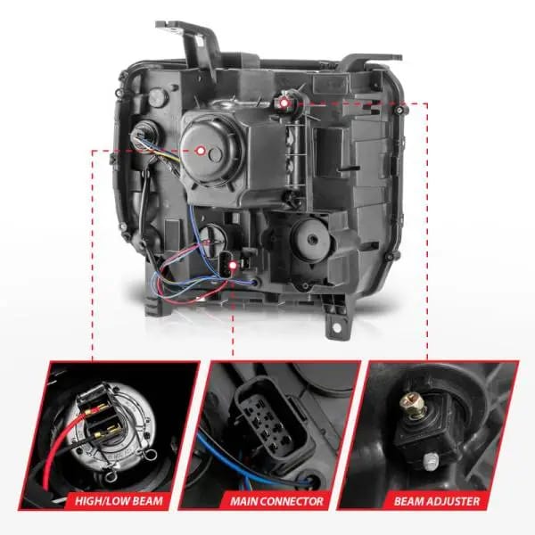 ANZO 14-15 GMC Sierra 1500/2500HD/3500HD Plank Style Projector Headlight - Chrome Housing thumbnail 11