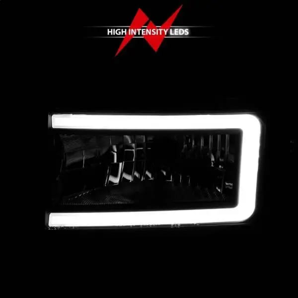 ANZO 94-02 Dodge RAM Crystal Headlight - w/ Light Bar Black Housing thumbnail 6