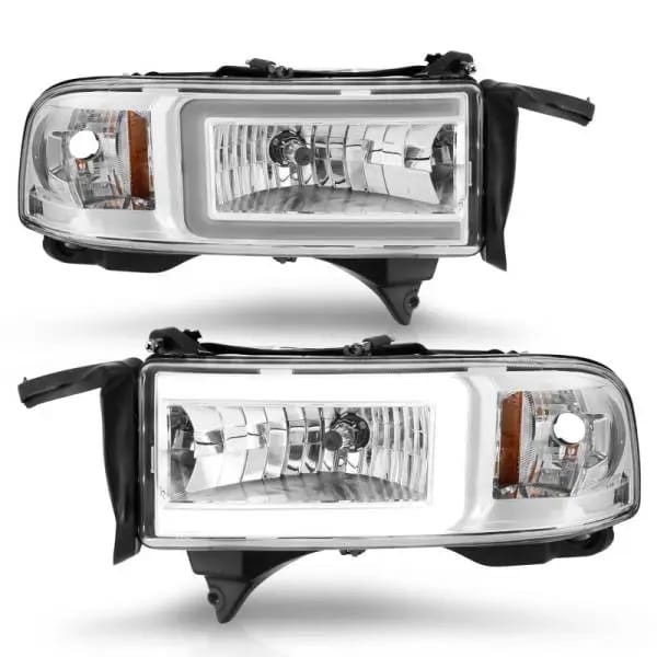 ANZO 94-02 Dodge RAM Crystal Headlight - w/ Light Bar Chrome Housing thumbnail 8