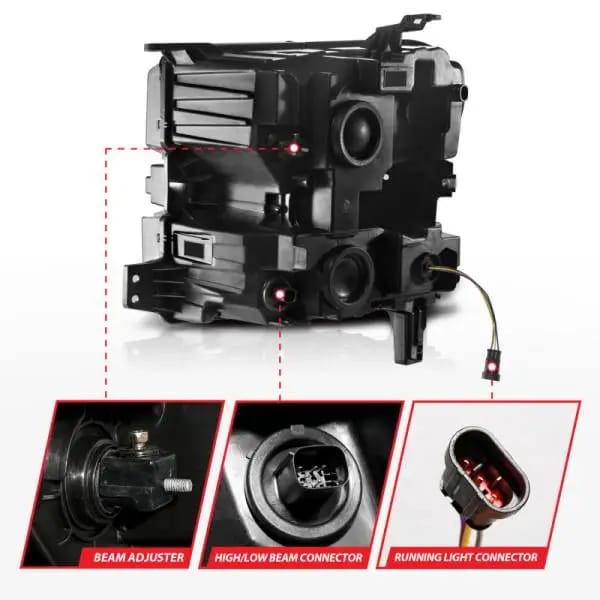 ANZO 19-22 Chevrolet Silverado 1500 LED Proj HL w/Lgt Bar SwBk Seq. Blk w/In. Light - Passenger Side thumbnail 5