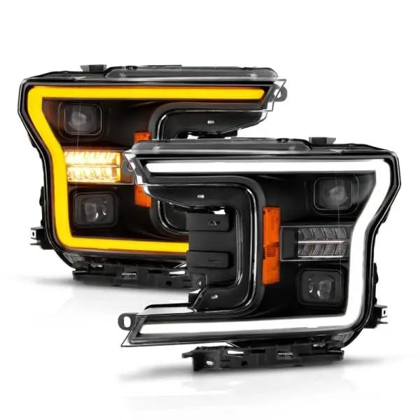 ANZO 18-20 Ford F-150 (w/o Fctry LED) Full LED Proj Headlights w/Light Bar Swtchbk Seq. Black w/Init thumbnail 8