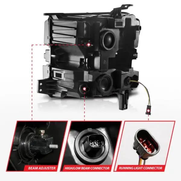 ANZO 19-22 Chevrolet Silverado 1500 LED Proj HL w/Lgt Bar SwBk Seq. Blk w/In. Light - Passenger Side thumbnail 13