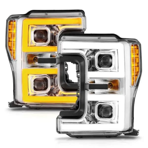 ANZO 17-19 Ford F-250/350/450 SD (w/o Factory LED HL) LED Proj Headlights w/Light Bar Switchback Chr thumbnail 8