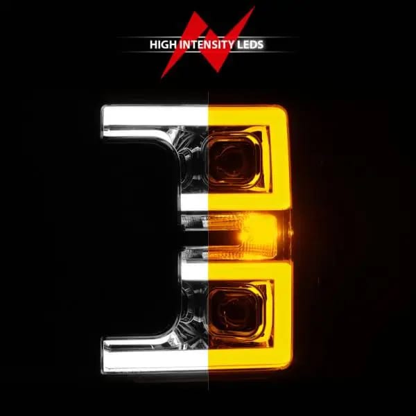 ANZO 17-19 Ford F-250/350/450 SD (w/o Factory LED HL) LED Proj Headlights w/Light Bar Switchback Chr thumbnail 12