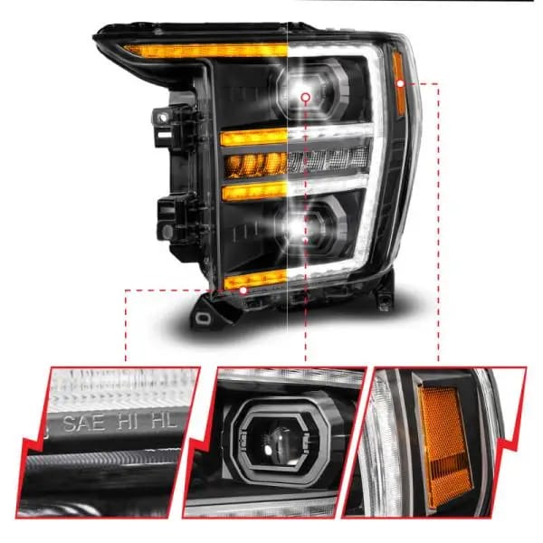 ANZO 21-23 Ford F150 LED Projector Headlight w/Switchback+Sequential - Black (Driver Side Only) thumbnail 3