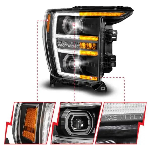 ANZO 21-23 Ford F150 LED Projector Headlight w/Switchback+Sequential - Black (Passenger Side Only) thumbnail 5