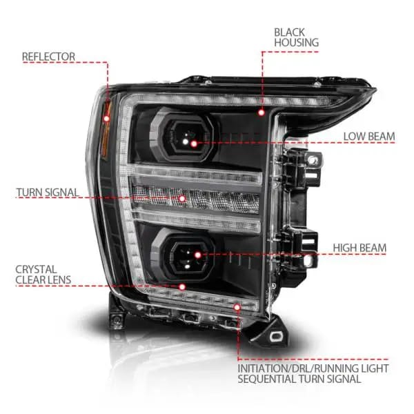ANZO 21-23 Ford F150 LED Projector Headlight w/Switchback+Sequential - Black (Passenger Side Only) thumbnail 6