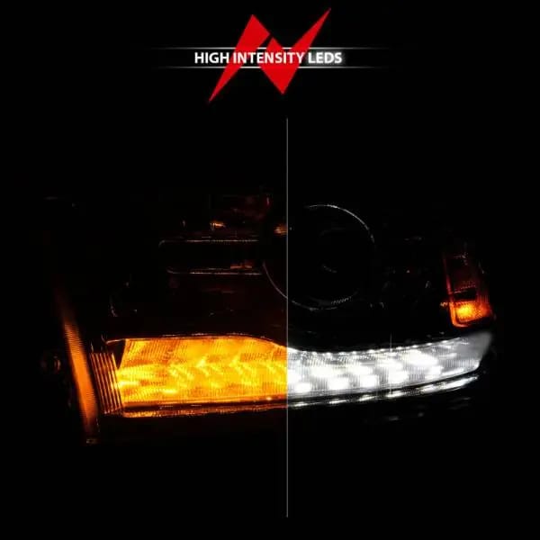 ANZO 09-18 Dodge 1500-3500 LED Plank Style Headlights w/Switchback+Sequential Hyper Black (OE Style) thumbnail 12