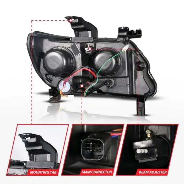 ANZO 15-22 Chevy Colorado Blk Housing Full LED DRL Projector Headlight w/ Sequential Light Bar thumbnail 5