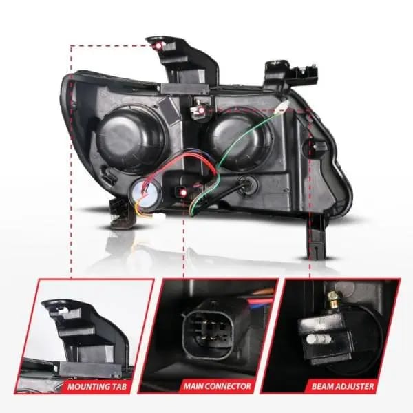 ANZO 15-22 Chevy Colorado Full LED Headlights w/ Initiation (Amber DRL) - Black thumbnail 4