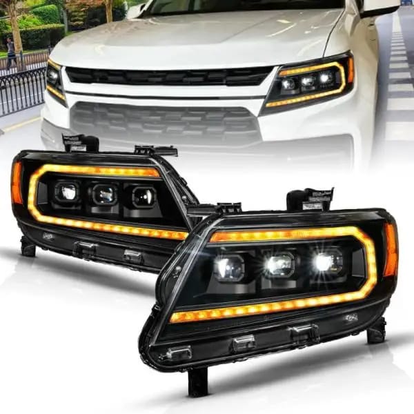 ANZO 15-22 Chevy Colorado Full LED Headlights w/ Initiation (Amber DRL) - Black thumbnail 7