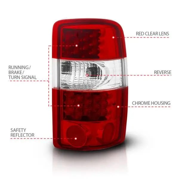 ANZO 2000-2006 Chevrolet Suburban LED Taillights Red/Clear thumbnail 5