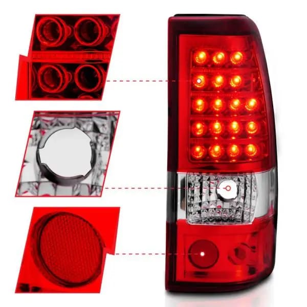 ANZO 2003-2006 Chevrolet Silverado 1500 LED Taillights Red/Clear thumbnail 4
